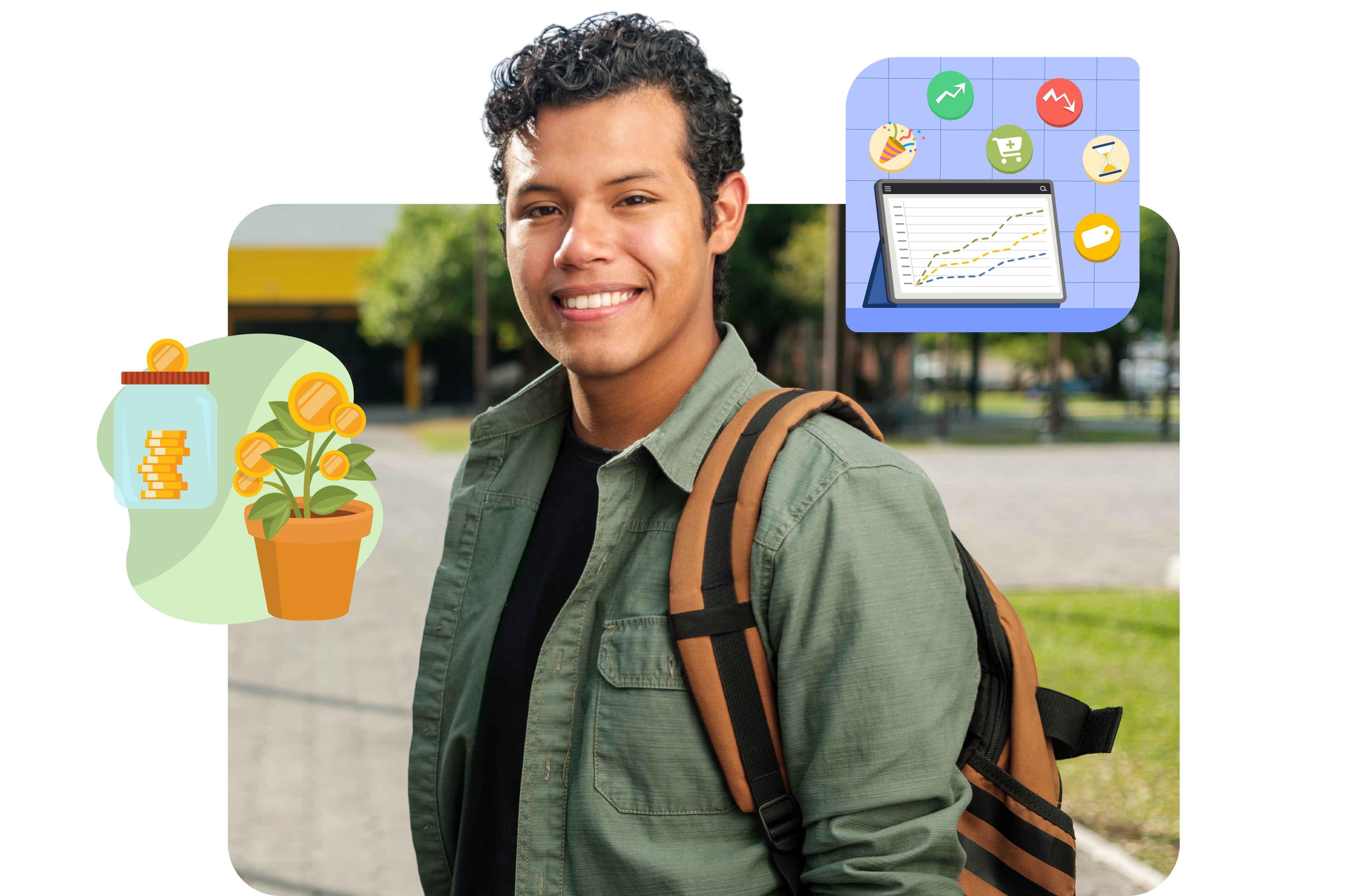 Male student smiling