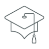a graduation hat icon