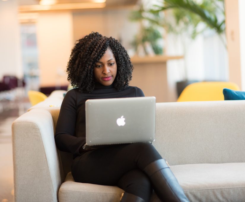 Employee doing remote harassment training