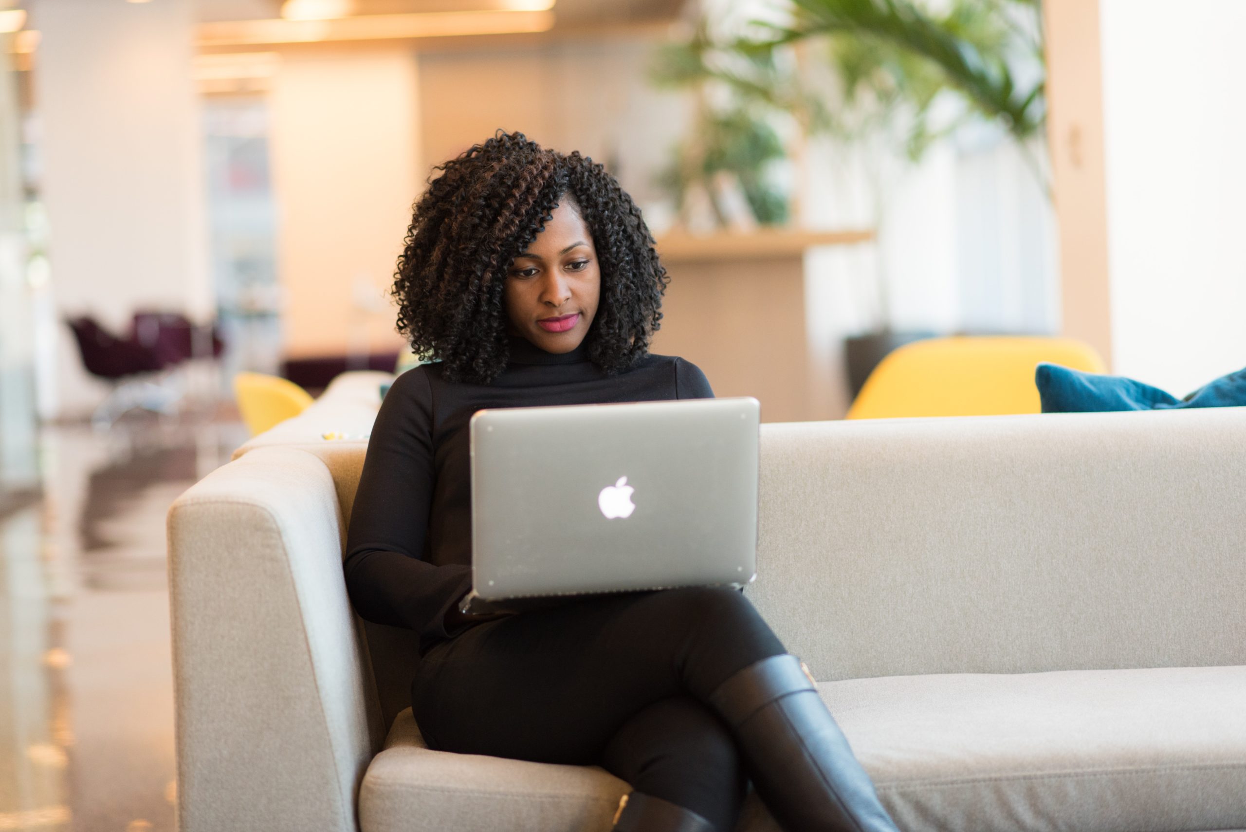 Employee doing remote harassment training