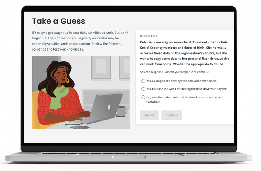 Data Security and Data Privacy in the Workplace course macbook mockup