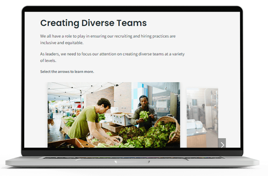 Diversity, Inclusion, and Belonging for Leaders course macbook mockup