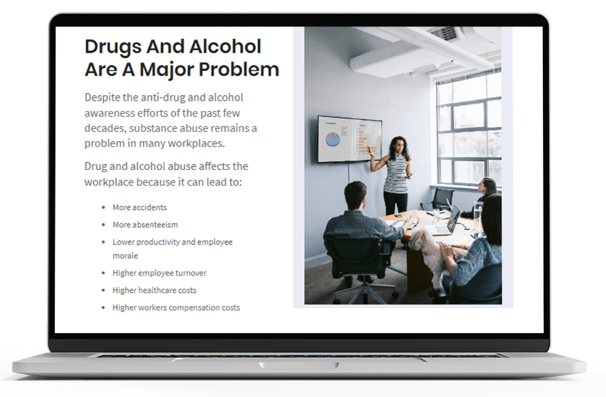 Drugs and Alcohol at Work course macbook mockup
