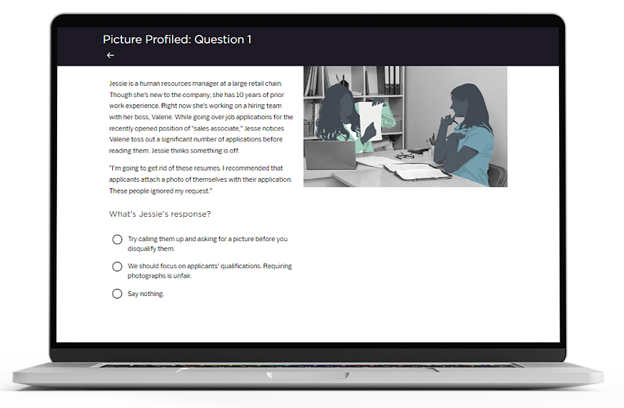 Managing Bias course macbook mockup