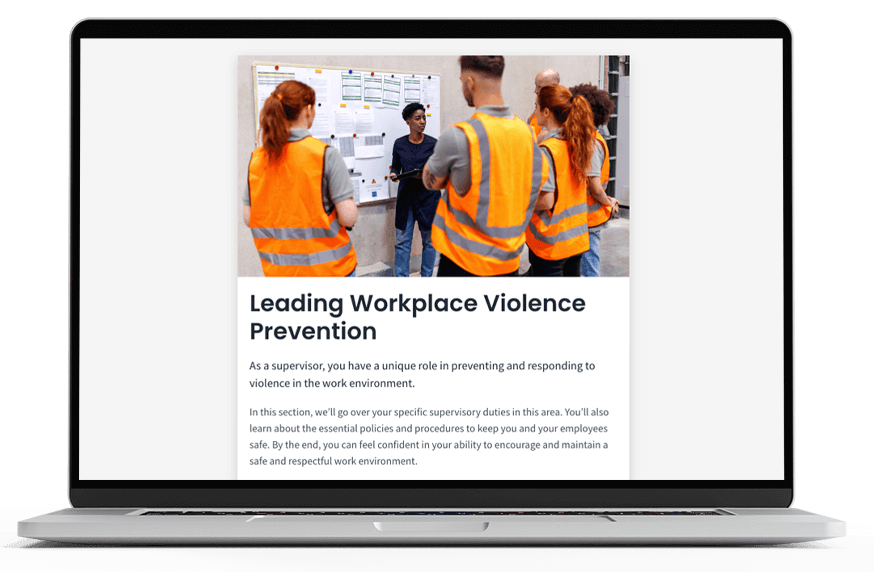 Preventing Workplace Violence for Leaders course macbook mockup