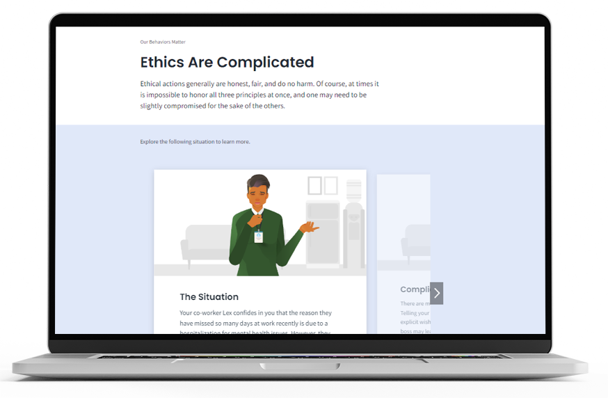 Tools for an Ethical Workplace course macbook mockup