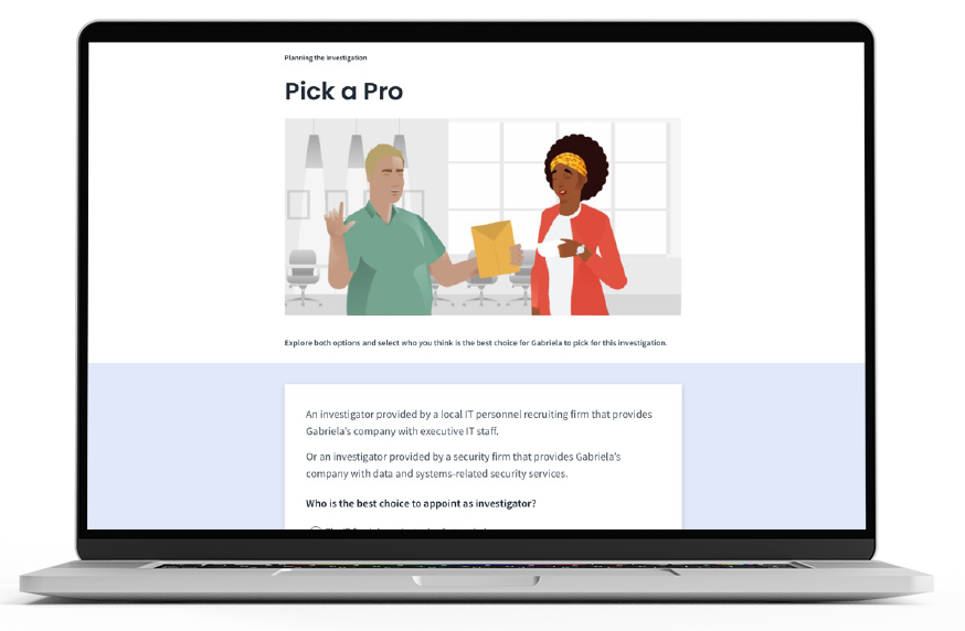 Workplace Investigations course macbook mockup