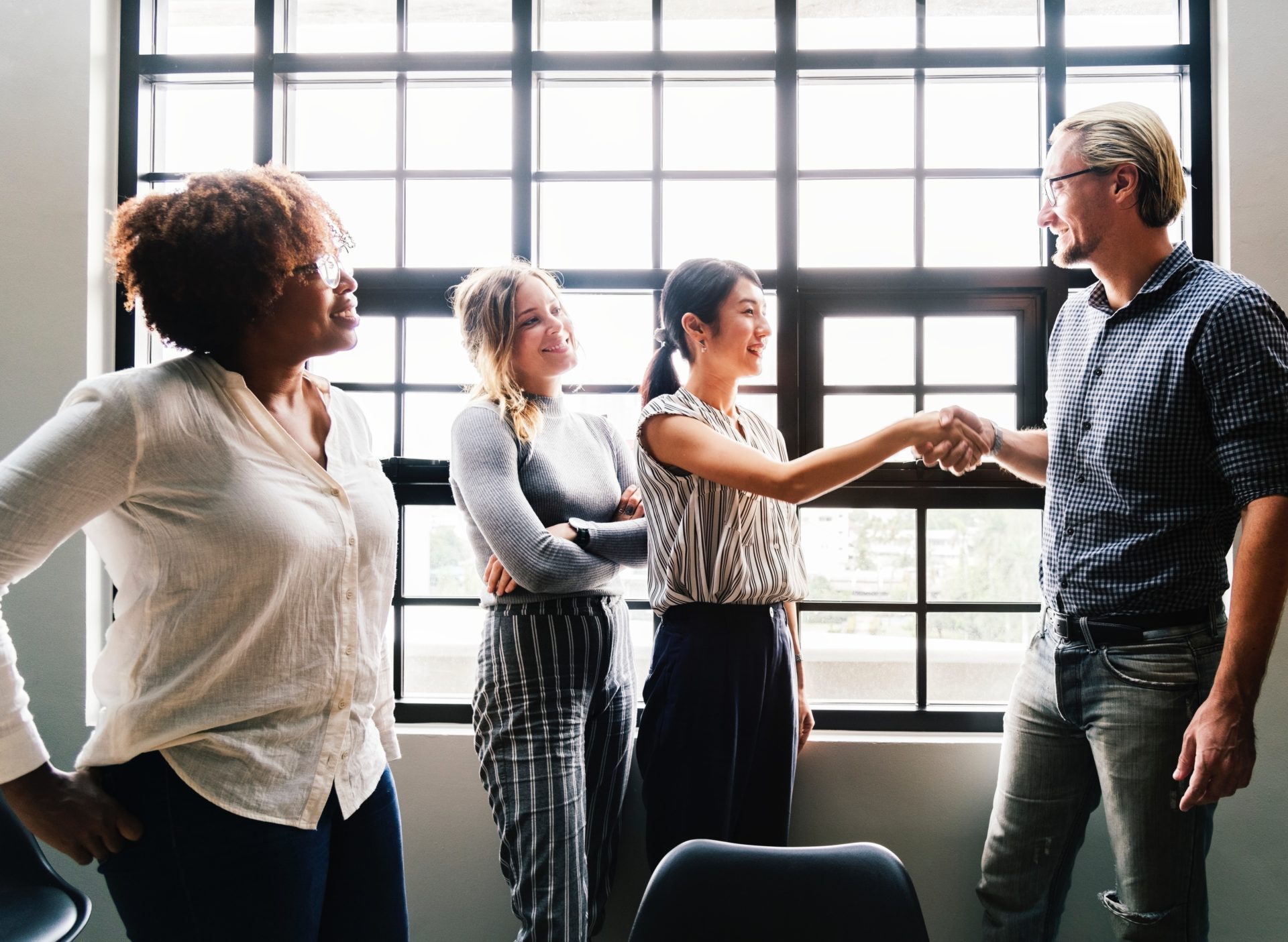Professionals shaking hands