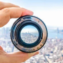 Looking through a camera lens without the camera