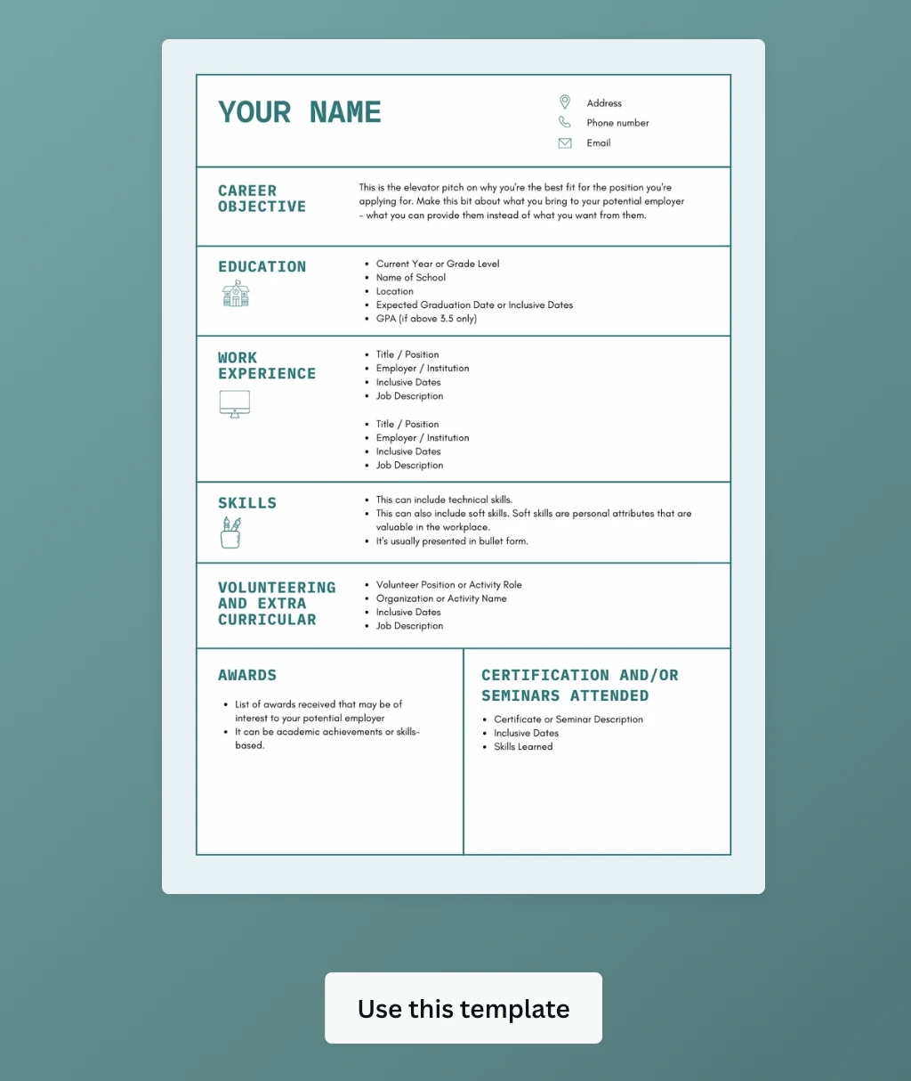 career readiness template