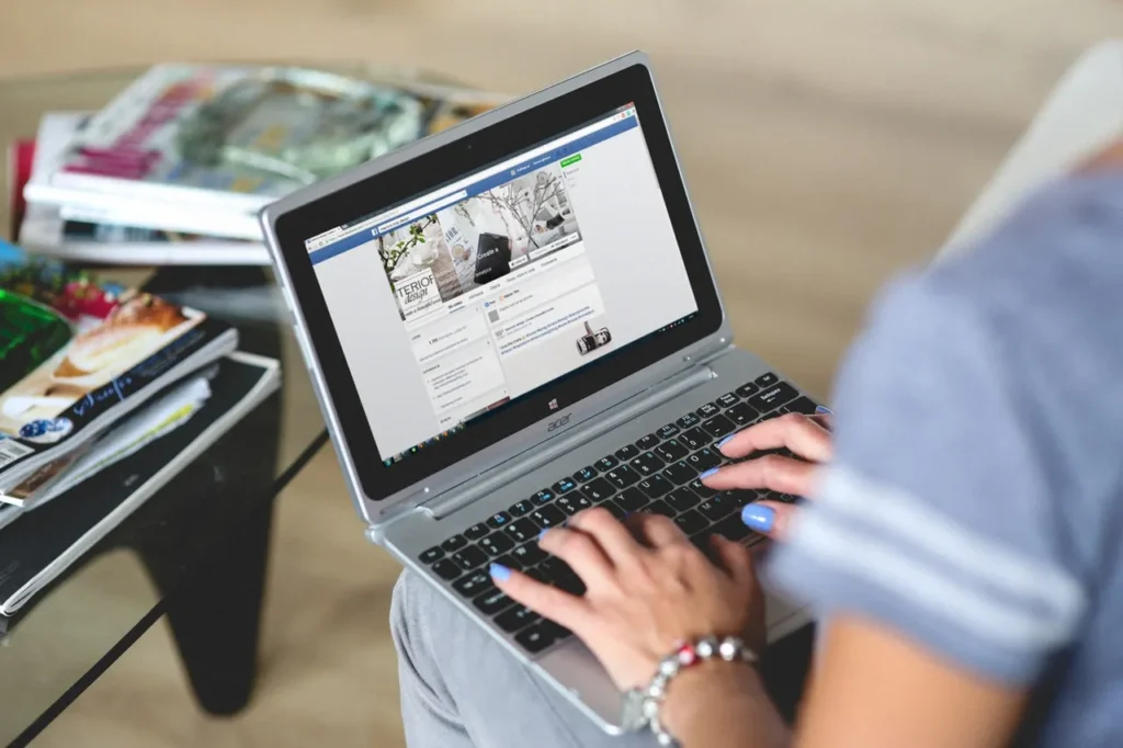 Woman working on a laptop