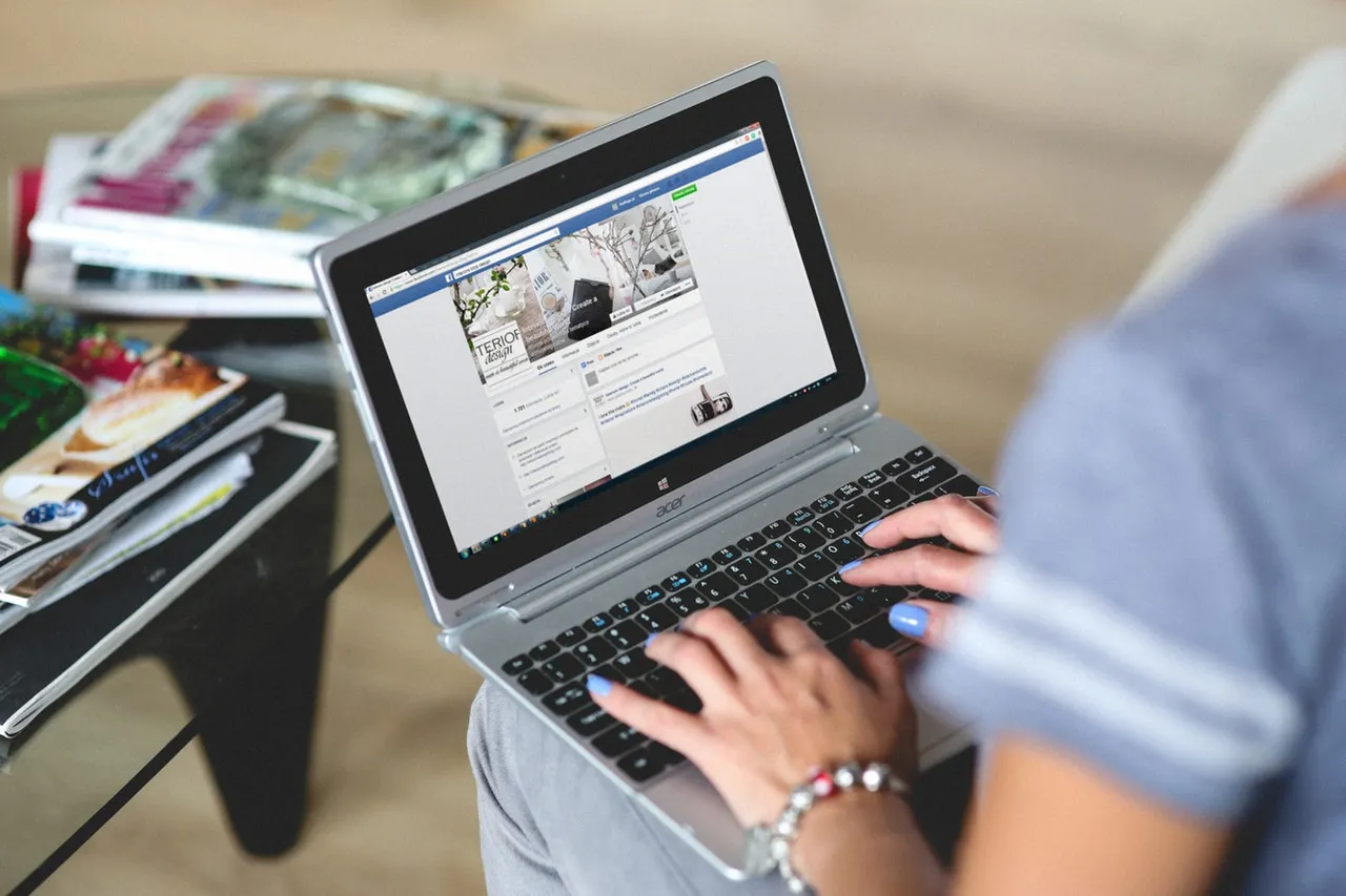 Woman working on a laptop