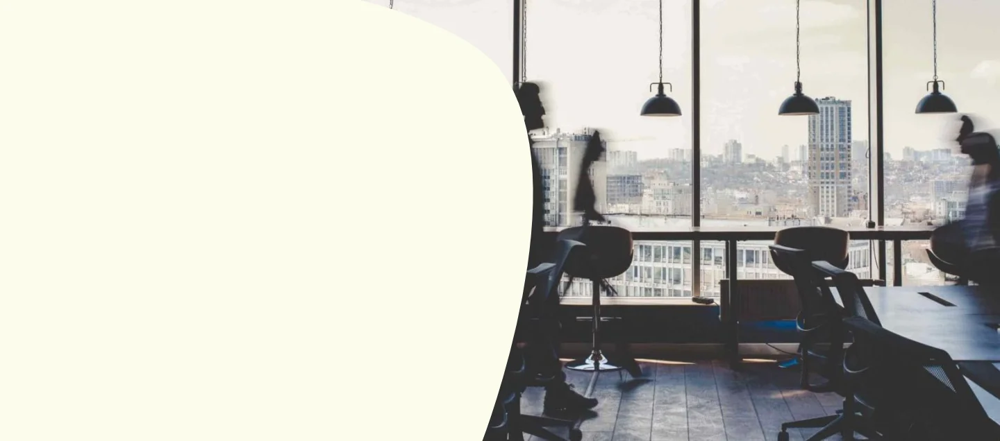 People walking through office