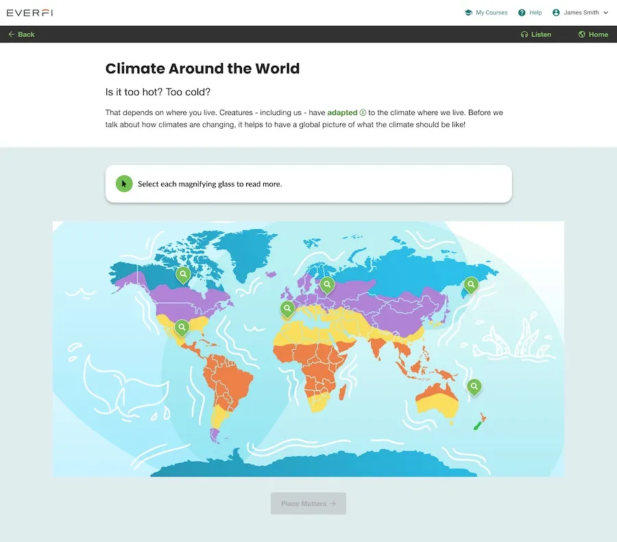 Example screenshot from course