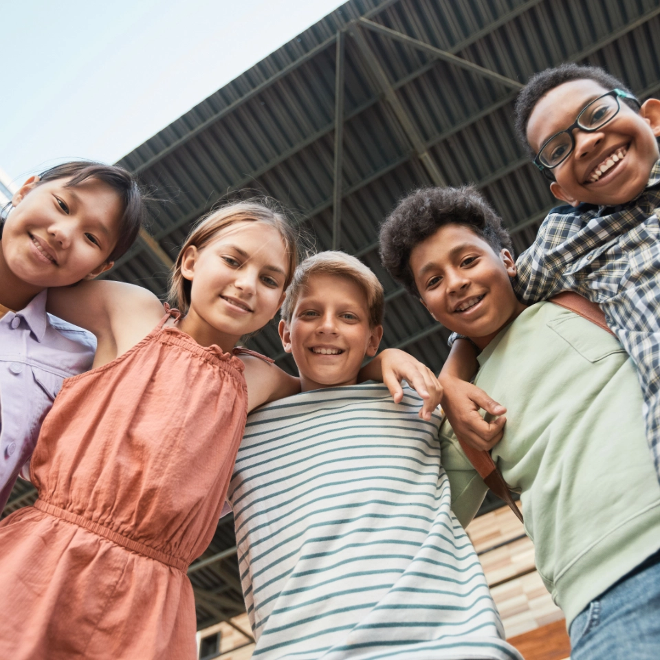 Group of kids smiling